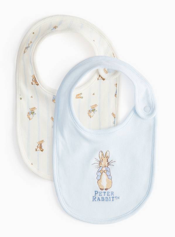 Blue Peter Rabbit Print Bibs 2 Pack One Size